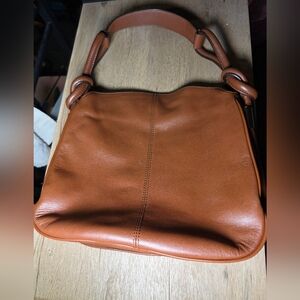 Anne Klein Brown Leather Shoulder Bag